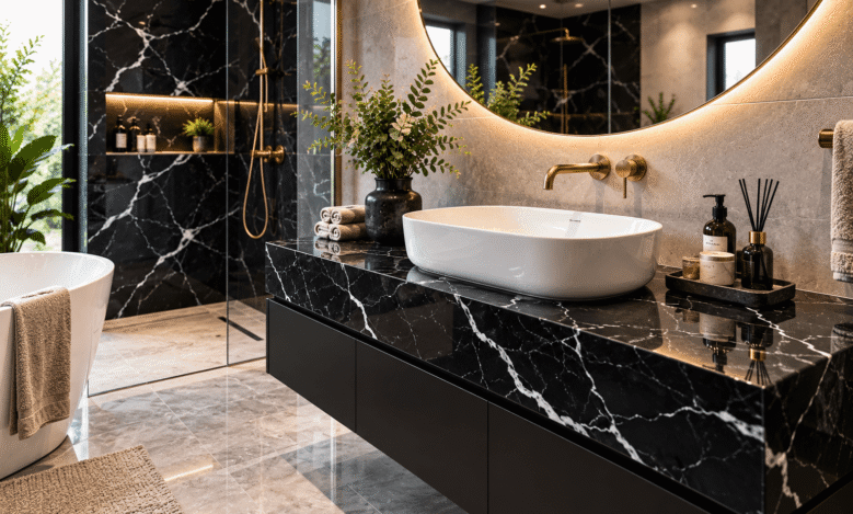 Luxurious Black Marble Spa Bathroom (1) Luxurious Black Marble Spa Bathroom (1)